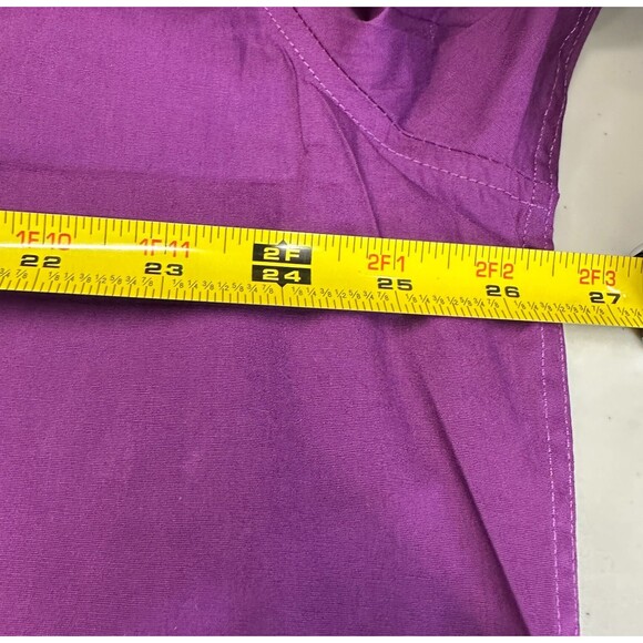 Coofandy Shirt Men’s Sz XXL Purple w/Plaid Trim Button Up Cotton Blend Short SL - Picture 7 of 11